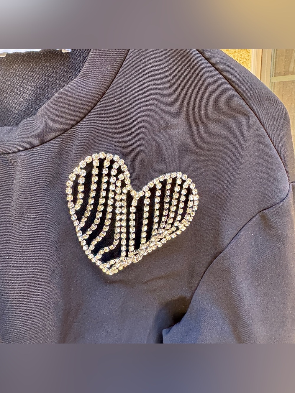 Area Crystal Heart Cutout Pullover - Picture 6 of 13